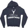 buck merry christmas Zipper Hoodie