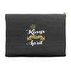 kings are born in april Accessory Pouches
