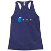 funny 80s pacman cookie monster retro gaming Racerback Tank