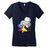 puker printer Women's V-Neck T-Shirt