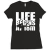 ow life begins at 18 meters Ladies Fitted T-Shirt