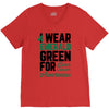 i wear emerald green for liver cancer awareness V-Neck Tee