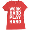 work out play hard funny Ladies Fitted T-Shirt