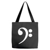 bass cleff funny Tote Bags