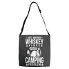 whiskey and camping! Adjustable Strap Totes