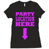party location here Ladies Fitted T-Shirt