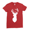 deer skull christmas Ladies Fitted T-Shirt