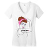 girl power survivor breast cancer Women's V-Neck T-Shirt