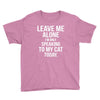 Leave Me Alone I Am Only Speaking To My Cat Today Youth Tee