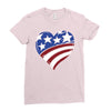 disstressed america flag heart Ladies Fitted T-Shirt
