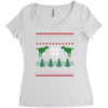 ugly dinosaur christmas Women's Triblend Scoop T-shirt