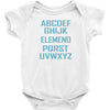 abc elemeno funny geek nerd book school teacher read spelling tee shir Baby Onesie