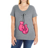 boxing gloves breast cancer Ladies Curvy T-Shirt