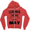 Legends Are Born In May Zipper Hoodie