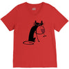 cat and wine V-Neck Tee