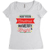 may your christmas be merry &amp; bright Women's Triblend Scoop T-shirt