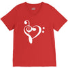 music heart rock baseball jersey V-Neck Tee