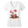 happy halloween clown Women's V-Neck T-Shirt
