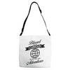 blessed are the curious for they shall have adventures Adjustable Strap Totes