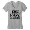 S.O.S. Save Our Students Women's V-Neck T-Shirt