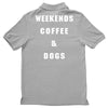weekends coffe and dogs white back Polo Shirt