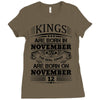 Real Kings Are Born On November 12 Ladies Fitted T-Shirt