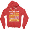 Legends Are Born In October Zipper Hoodie
