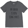 my brain is 85% song lyrics V-Neck Tee