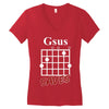 gsus saves chord Women's V-Neck T-Shirt