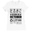 Born In October Ladies Fitted T-Shirt