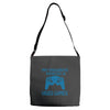 my favorite exercise is video games Adjustable Strap Totes