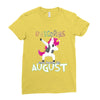 Born Unicorns-Born August Ladies Fitted T-Shirt