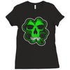 celtic green clover skull patch, irish biker patches Ladies Fitted T-Shirt