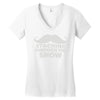 mustaching through snow Women's V-Neck T-Shirt