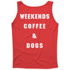weekends coffe and dogs white back Tank Top
