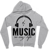 music is my life Zipper Hoodie
