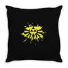 zelda link hylian shield triforce splat Throw Pillow
