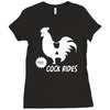 cock rides funny Ladies Fitted T-Shirt