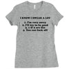 i know i swear a lot Ladies Fitted T-Shirt