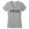 rock paper scissors hadouken Women's V-Neck T-Shirt