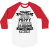 Super Cool Poppy Of A Freaking Awesome Grandson 3/4 Sleeve Shirt
