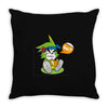 rufu  the green wolf Throw Pillow