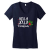 holly jolly christmas Women's V-Neck T-Shirt
