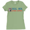 real maen change diaper Ladies Fitted T-Shirt