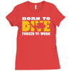 born to dive forced to work Ladies Fitted T-Shirt