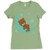 brown sleep Ladies Fitted T-Shirt