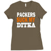 chicago bears tee packers can suck my ditka Ladies Fitted T-Shirt