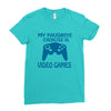 my favorite exercise is video games Ladies Fitted T-Shirt