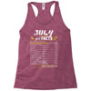 July Girl Facts Cancer Racerback Tank