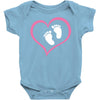 Baby Girl with Heart Any Name Customized Baby Bodysuit